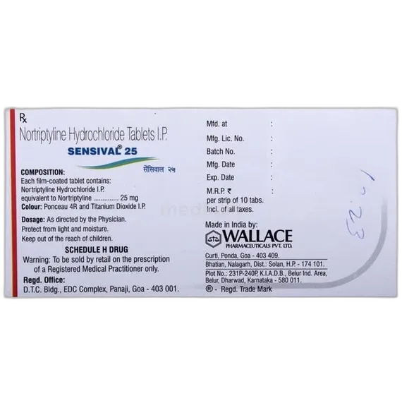 sensival 25mg tablet 10's